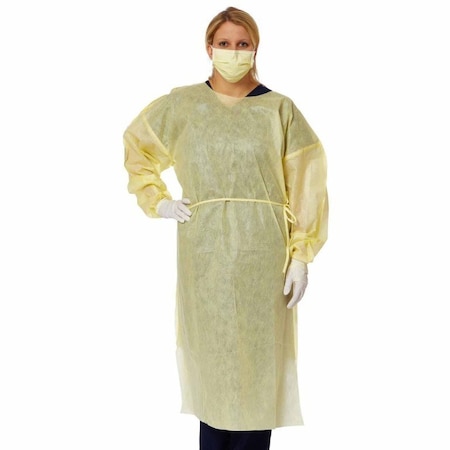 Quickcomply Protective Procedure Gown, X-Large, Yellow, NonSterile, AAMI Level 2, Disposable, 100PK NONLV240XL
